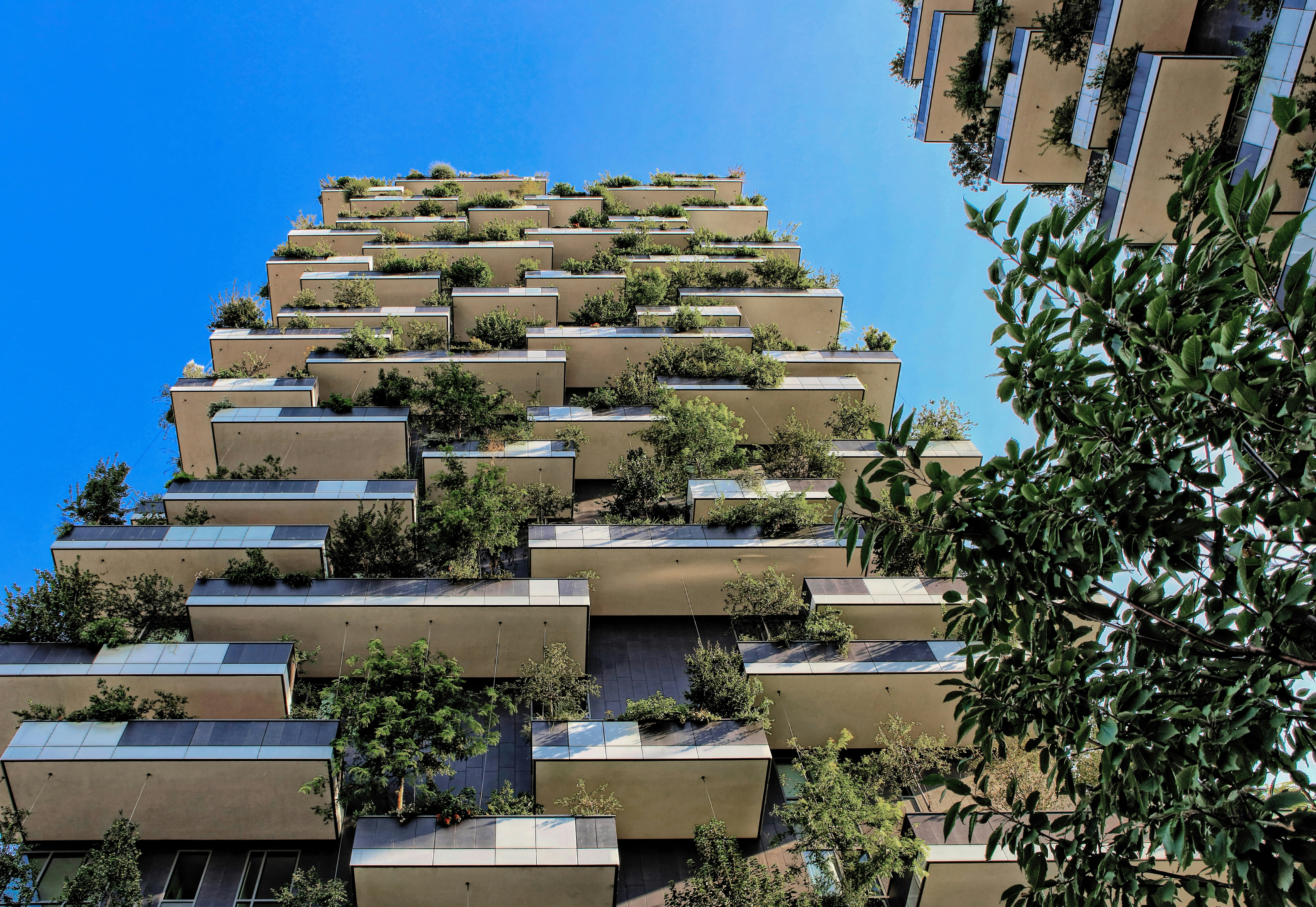 Modern architectural building with sustainable greenscape design representing strategic property investment